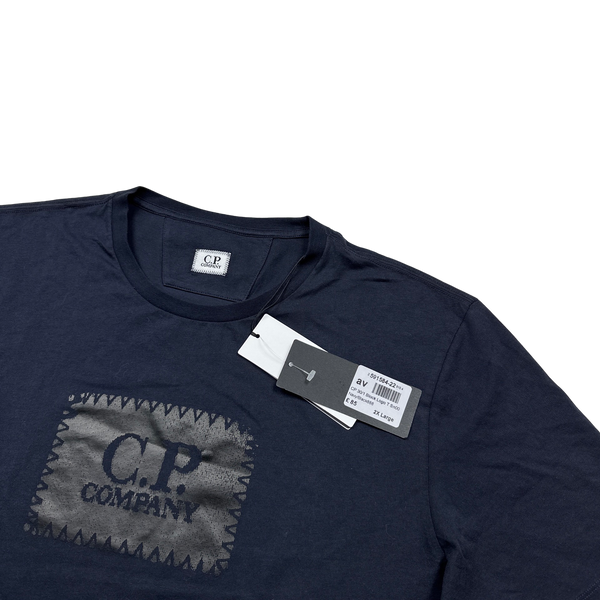 CP Company Navy Cotton Spellout T Shirt - XXL