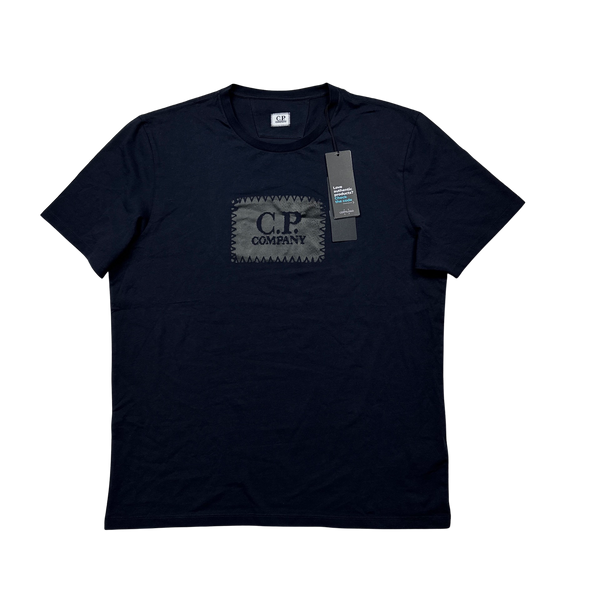 CP Company Navy Cotton Spellout T Shirt - XXL