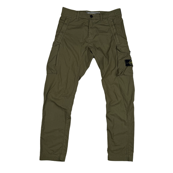 Stone Island 2019 Khaki Cargo RE-T Ripstop Trousers - 30"