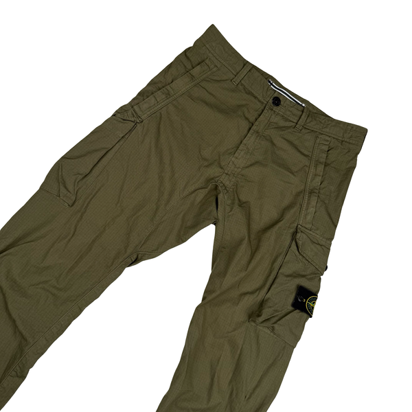 Stone Island 2019 Khaki Cargo RE-T Ripstop Trousers - 30"