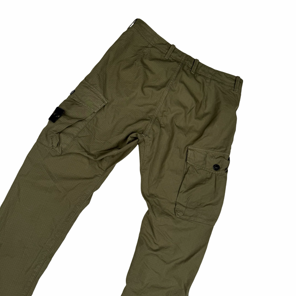 Stone Island 2019 Khaki Cargo RE-T Ripstop Trousers - 30"