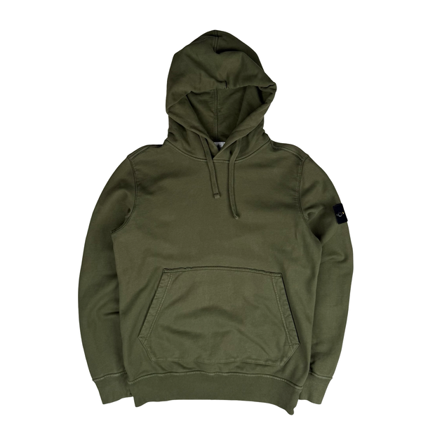 Stone Island 2019 Khaki Green Cotton Pullover Hoodie - Large