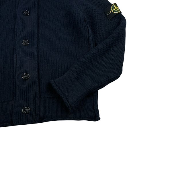 Stone Island 2010 Navy Heavyweight Wool Zipped Hoodie Jumper - Large
