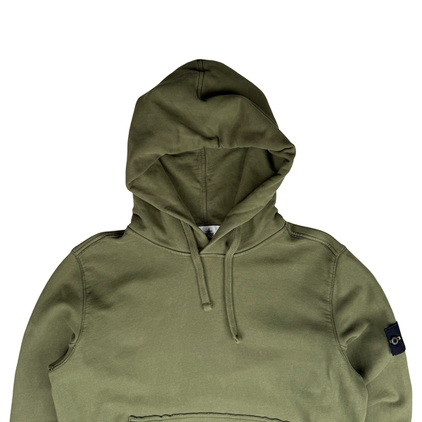 Stone Island 2019 Khaki Green Cotton Pullover Hoodie - Large