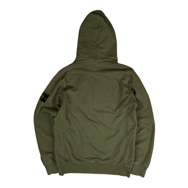 Stone Island 2019 Khaki Green Cotton Pullover Hoodie - Large