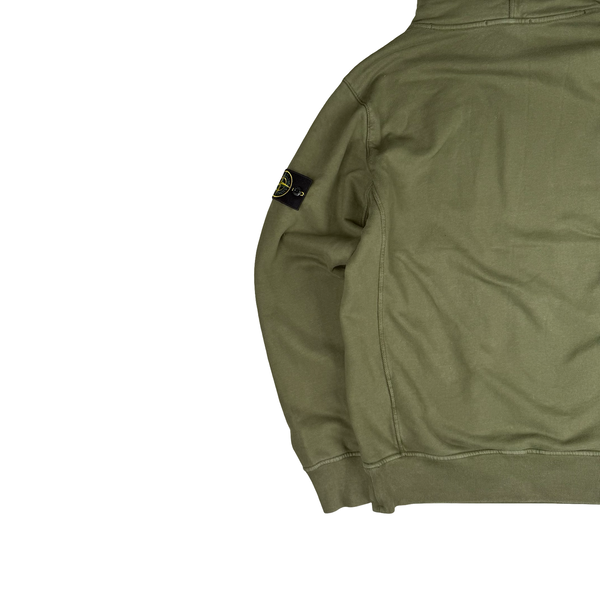 Stone Island 2019 Khaki Green Cotton Pullover Hoodie - Large