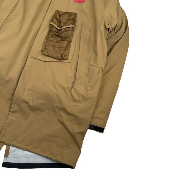 CP Company Brown Gore-tex Infinium Waterproof Down Liner Parka Jacket - Medium