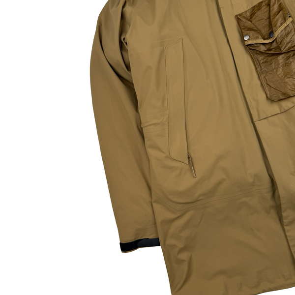 CP Company Brown Gore-tex Infinium Waterproof Down Liner Parka Jacket - Medium
