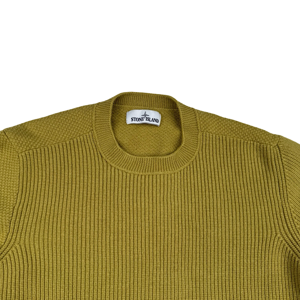 Stone Island 2019 Ocher Wool Blend Crewneck Jumper - XL