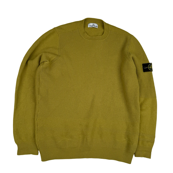 Stone Island 2019 Ocher Wool Blend Crewneck Jumper - XL