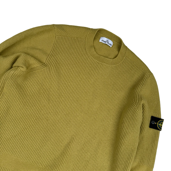 Stone Island 2019 Ocher Wool Blend Crewneck Jumper - XL