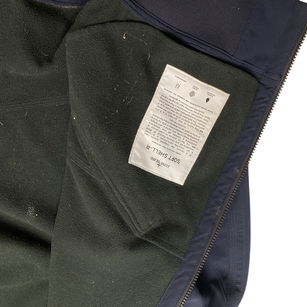 Stone Island Navy 2011 Hooded Fleece Lined Soft Shell Jacket - XXL