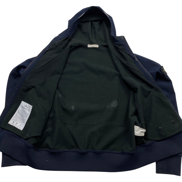 Stone Island Navy 2011 Hooded Fleece Lined Soft Shell Jacket - XXL
