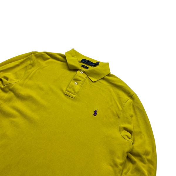Ralph Lauren Yellow Long Sleeve Polo Shirt - Large