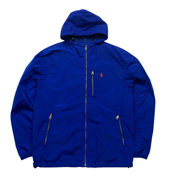 Ralph Lauren Blue Nylon Hooded Jacket - Small