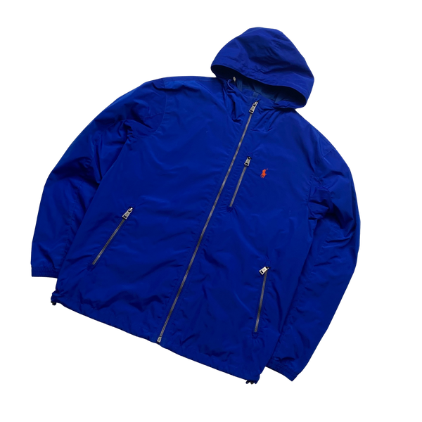 Ralph Lauren Blue Nylon Hooded Jacket - Small