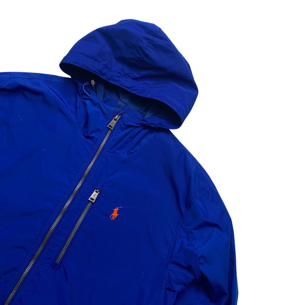 Ralph Lauren Blue Nylon Hooded Jacket - Small