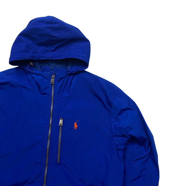 Ralph Lauren Blue Nylon Hooded Jacket - Small