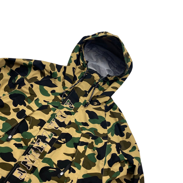 BAPE Camo Waterproof Goretex Spellout Hooded Jacket - XL