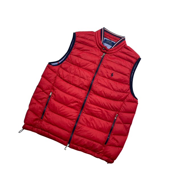 Ralph Lauren Red Down Puffer Gilet - Medium