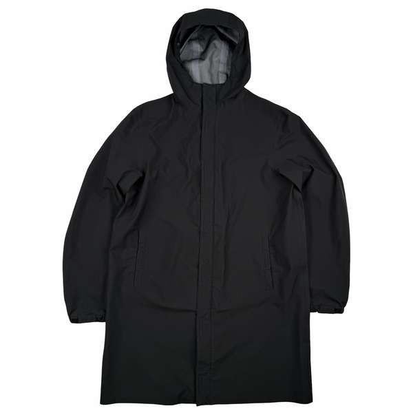 Prada Black Red Tab Gore-Tex Long Zipped Hooded Jacket - XXL (54)