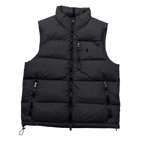 Ralph Lauren Charcoal Down Puffer Gilet Medium Mat s Island