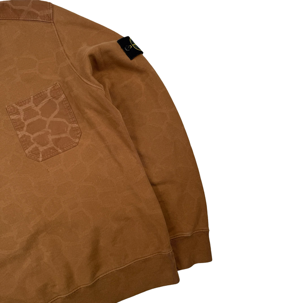 Stone Island 2014 Brown Tortoise Shell Cotton Crewneck Jumper  - Medium