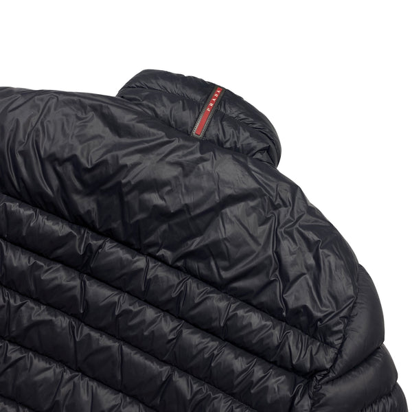 Prada Grey Zipped Down Filled Puffer Jacket - Large