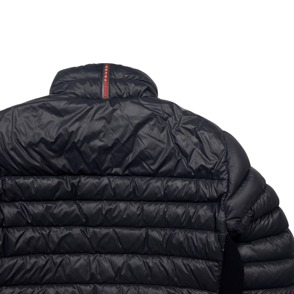 Prada Grey Zipped Down Filled Puffer Jacket - Large