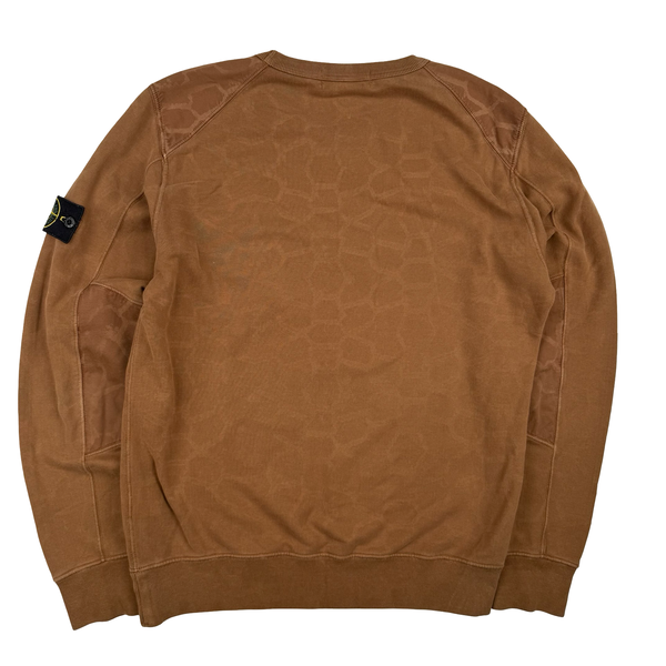 Stone Island 2014 Brown Tortoise Shell Cotton Crewneck Jumper  - Medium