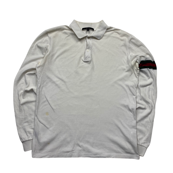 Gucci Stripe Long Sleeve Polo Shirt - Small