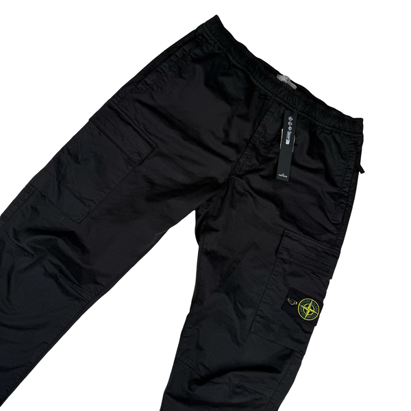 Stone Island 2024 Black RE-T Fit Cargo Trousers - 34”