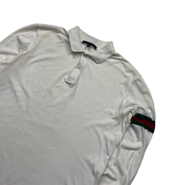 Gucci Stripe Long Sleeve Polo Shirt - Small