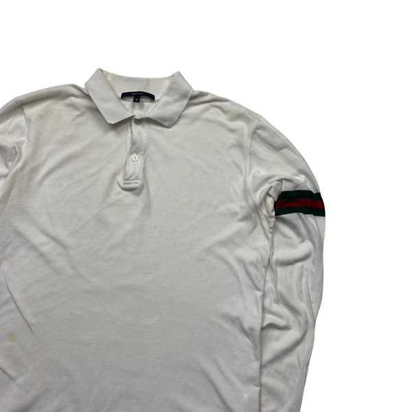 Gucci Stripe Long Sleeve Polo Shirt - Small