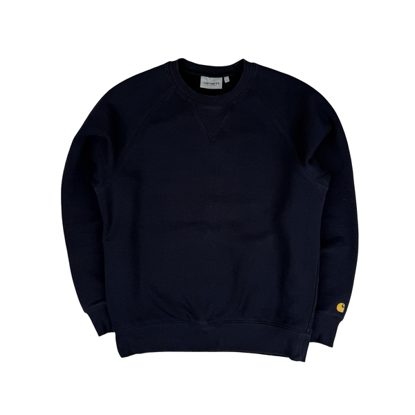 Carhartt Midnight Blue Thick Cotton Blend Crew Neck Jumper - Small