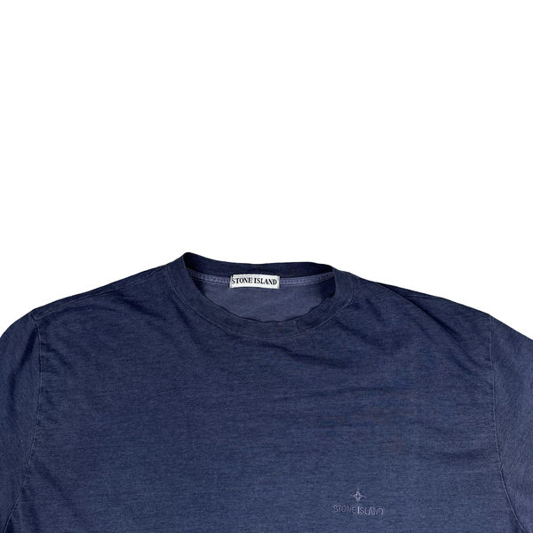 Stone Island 2003 Navy Cotton Spellout T Shirt - XXL