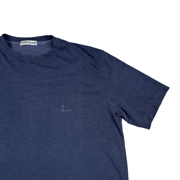 Stone Island 2003 Navy Cotton Spellout T Shirt - XXL