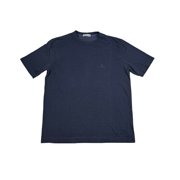 Stone Island 2003 Navy Cotton Spellout T Shirt - XXL