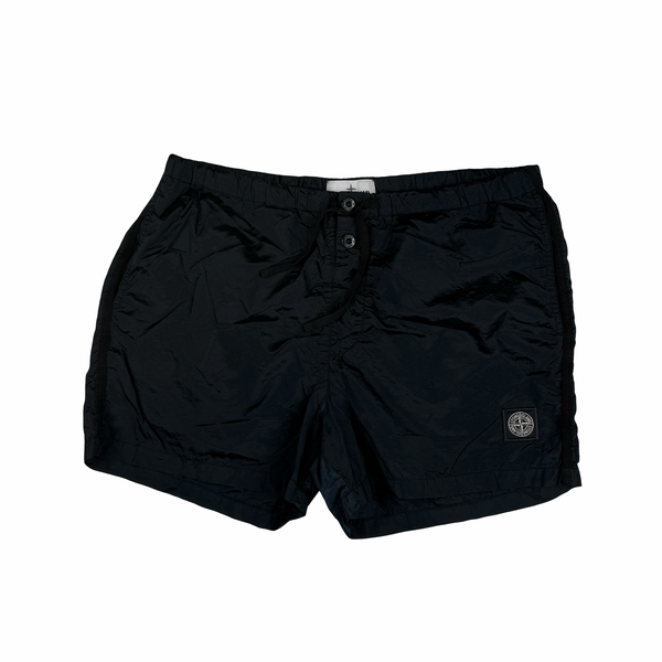 Stone Island 2022 Navy Blue Metal Nylon Patch Swim Shorts - XL
