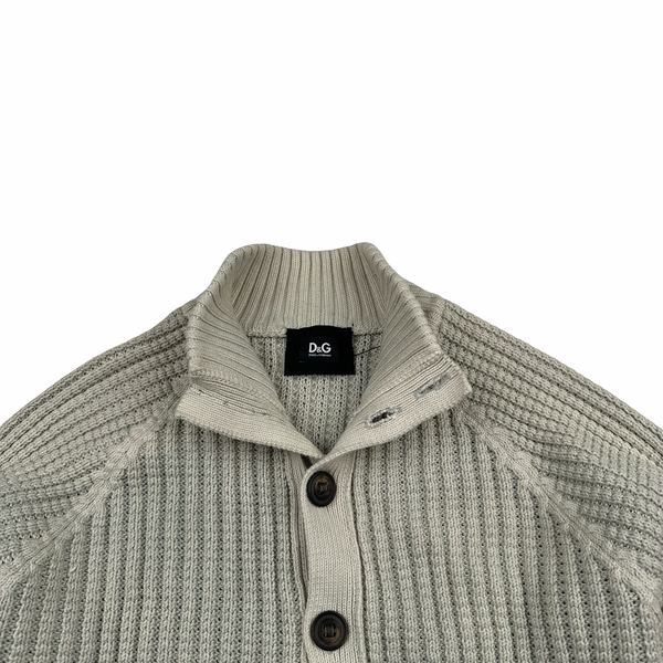 Dolce & Gabbana Heavyweight Cotton Buttoned Knit Jumper - Medium