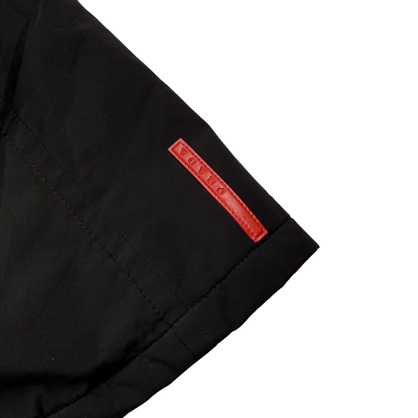 Prada Black Red Tab Gore-Tex Long Zipped Hooded Jacket - XXL (54)