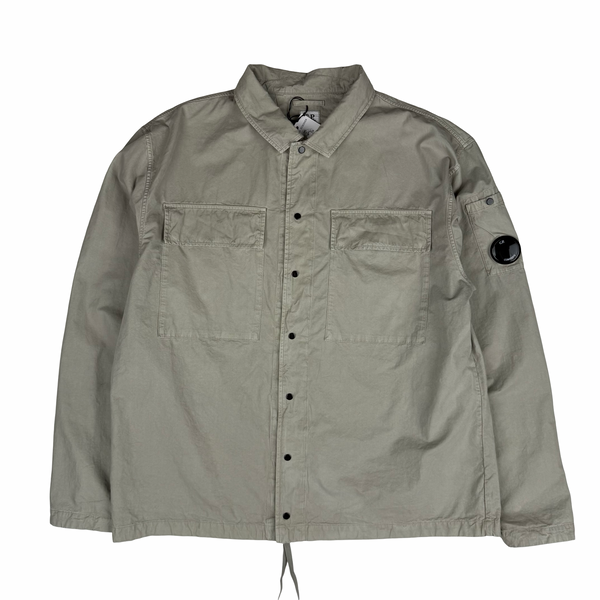 CP Company Beige Buttoned Cotton Overshirt - XL