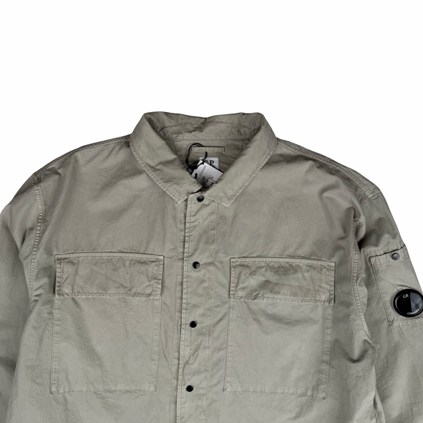 CP Company Beige Buttoned Cotton Overshirt - XL