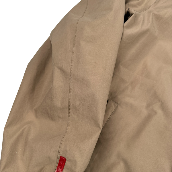Prada Beige Nylon Red Tab Rain Jacket - XL