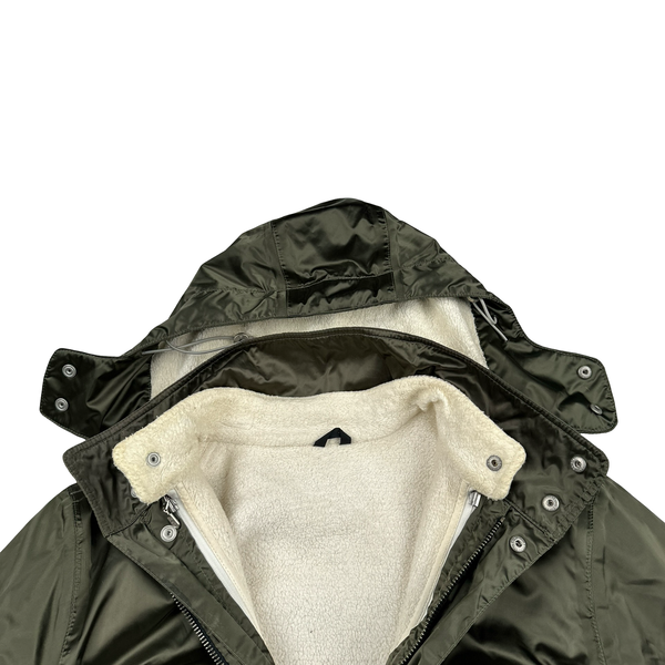 Belstaff Nylon Khaki Multi Pocket Field Fleece Lined Jacket - Medium