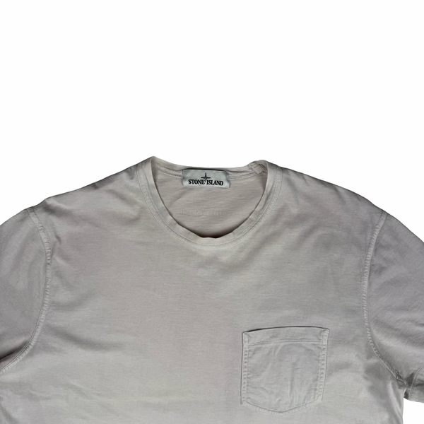 Stone Island 2014 Spellout Pale Pink Short Sleeve T Shirt - XL