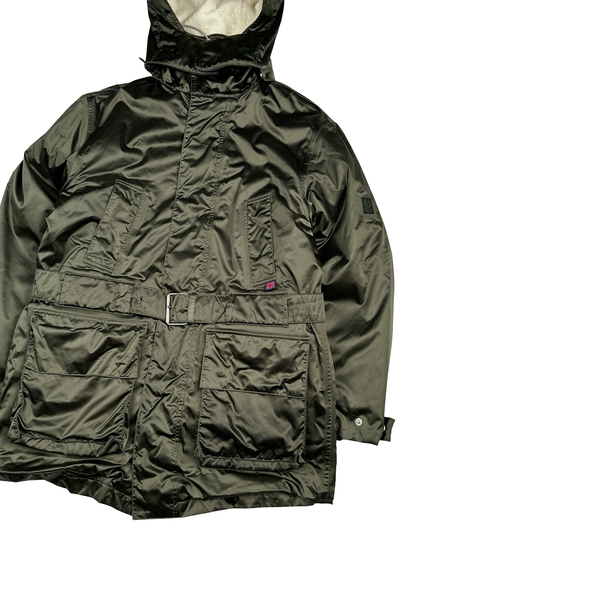 Belstaff Nylon Khaki Multi Pocket Field Fleece Lined Jacket - Medium