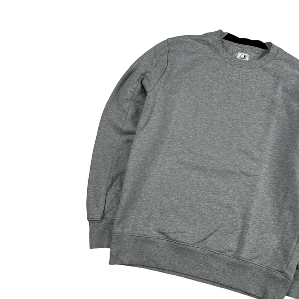 CP Company Grey Cotton Lens Viewer Crewneck - Small