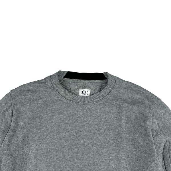 CP Company Grey Cotton Lens Viewer Crewneck - Small
