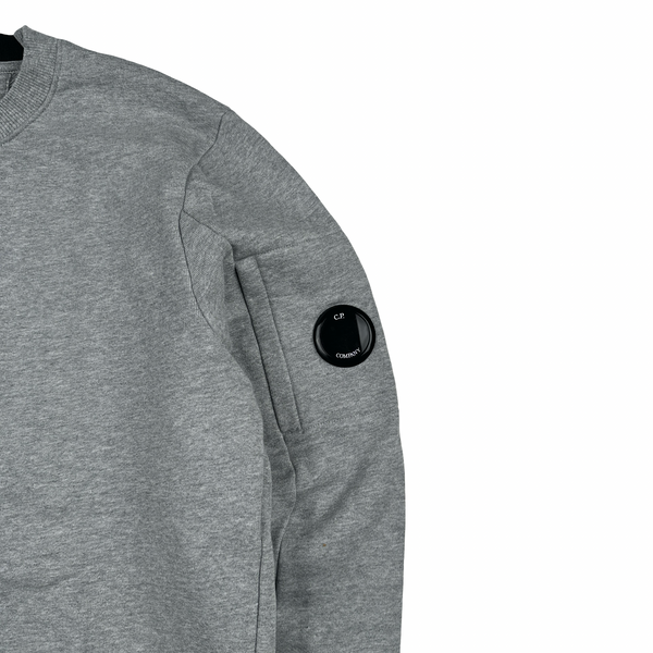 CP Company Grey Cotton Lens Viewer Crewneck - Small